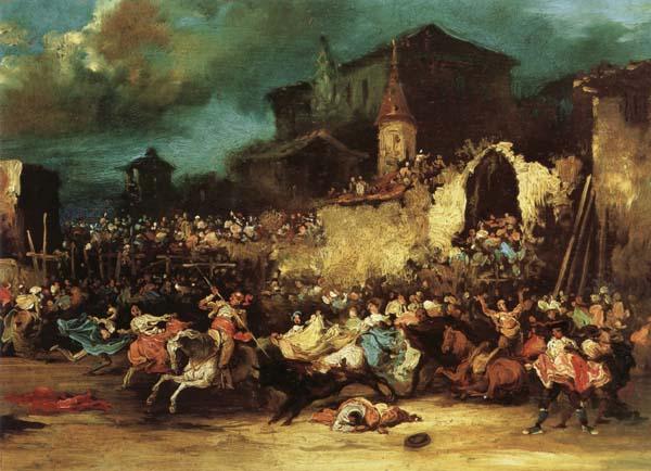 Eugenio Lucas Velazquez Village Bullfight